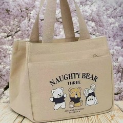 高品質の厚手のキャンバスのハンドバッグのプリントの漫画のマミーバッグのサラリーマン専用バッグの学生の携帯用弁当バッグ