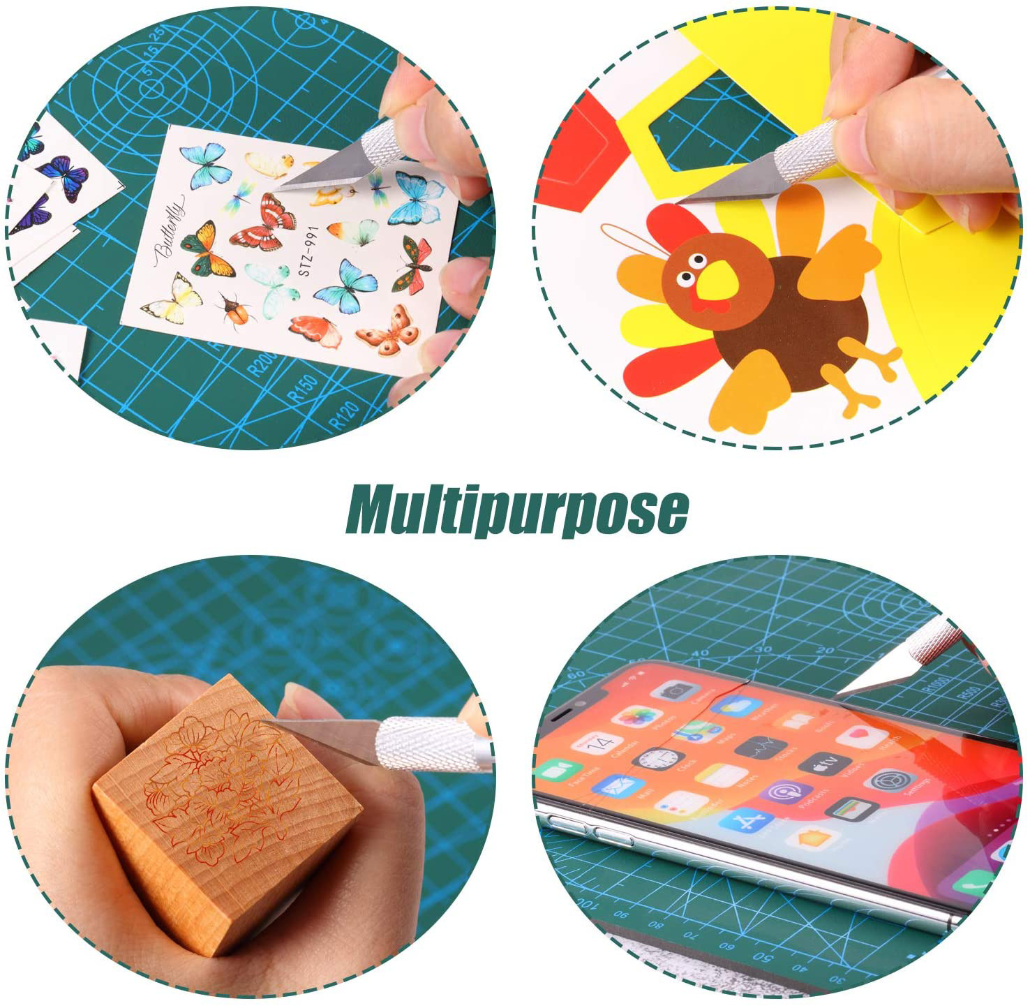 Grensoverschrijdende hot selling 11-delige auto wrap tool kit plastic schraper graveermes afdichting plastic schraper meetlint_voghion.com