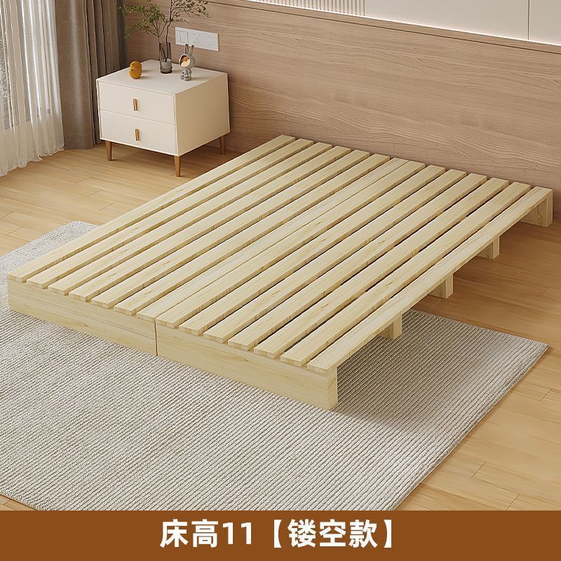 实木日式地台榻榻米现代落地床架出租房双人骨架出租屋矮床木板床|undefined
