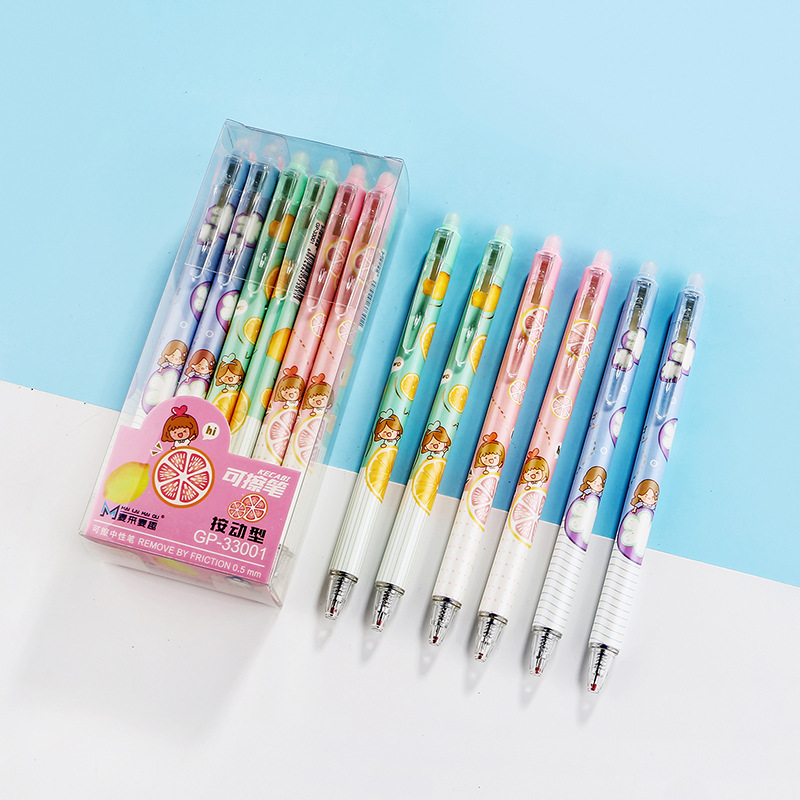 Haoli empuje de recarga borrable 0,5 M cristal azul Mo fácil de limpiar caliente borrable estudiante Mo le pluma de gel pluma a base de agua