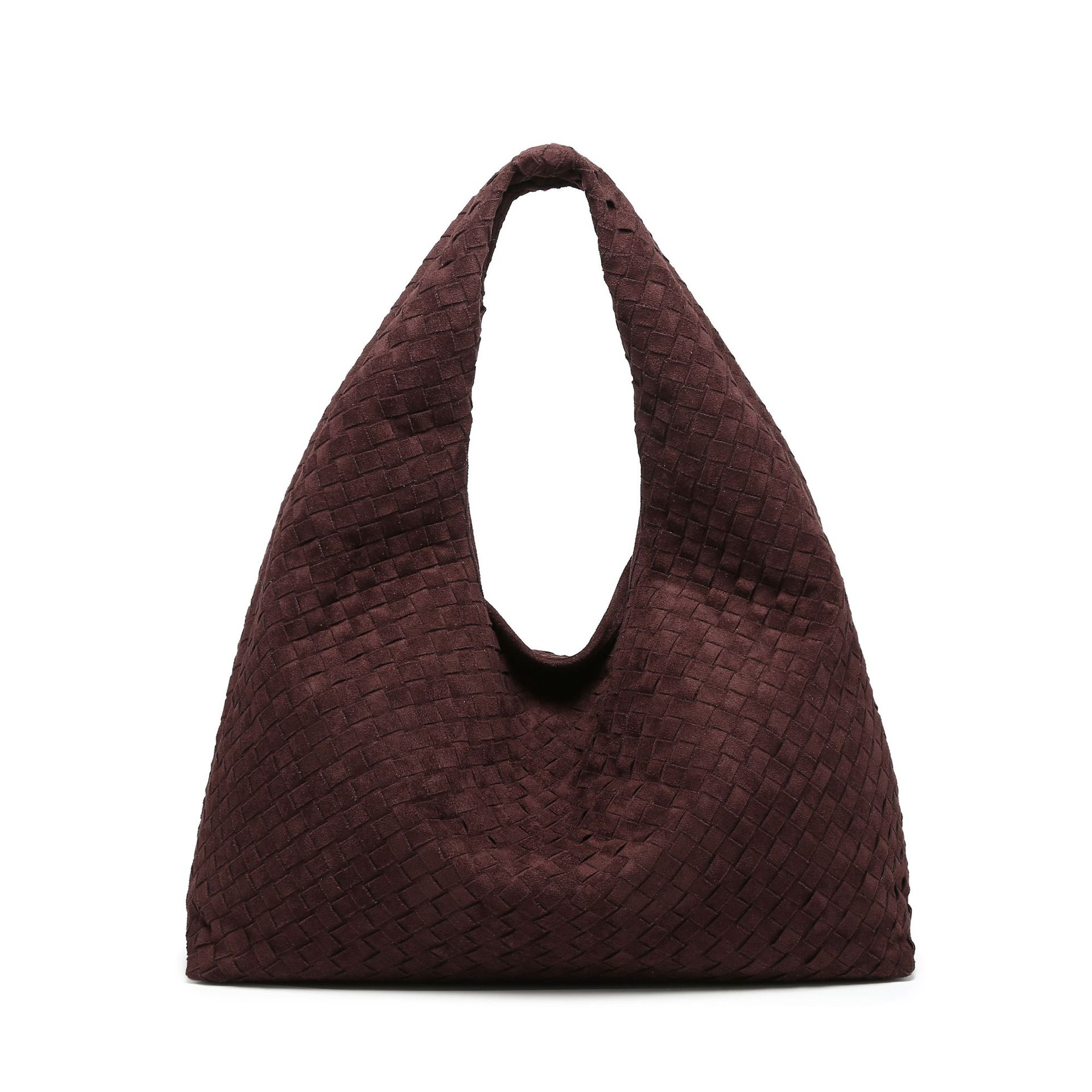 Suede Frosted Woven Hobo Tote Bag For Women Laura Autumn/Winter Retro Commuter Handbag Shoulder Underarm Bag - Thumbnail 6