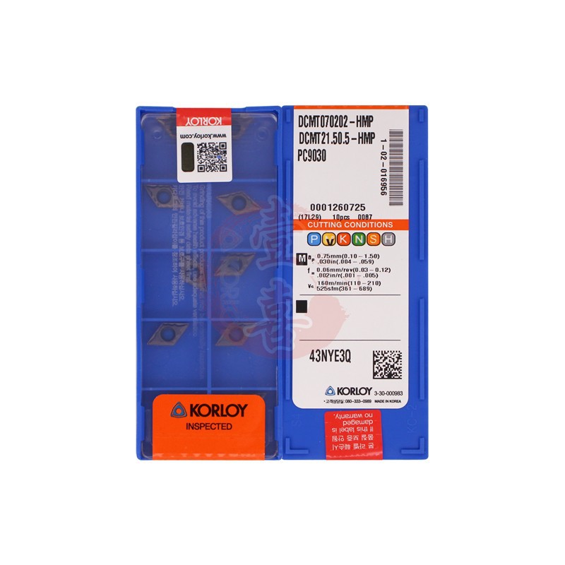 正品韩国克洛伊数控刀片DCMT070202/070204/070208-HMP PC9030