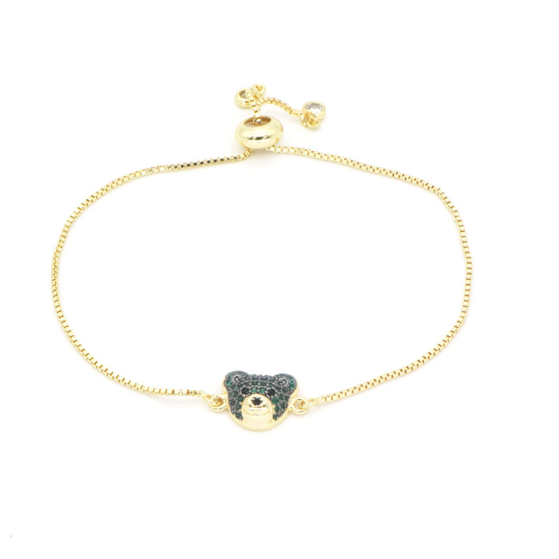 Hot Sale Ins Style Korean Niche Colorful Zircon Bear Bracelet European And American Cold Style Trendy Light Luxury Adjustable Bracelet display picture 1