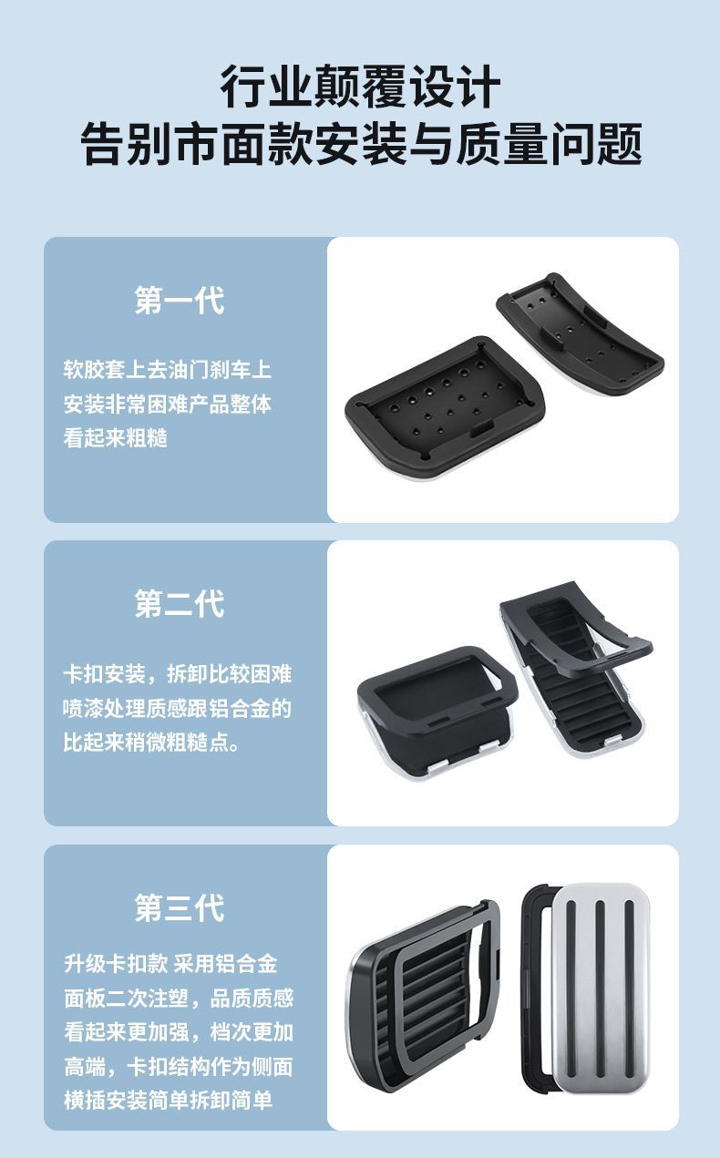 Suitable for Tesla Model Y/Yl Renewal 3 Accelerator Brake Anti-Slip Rest Foot Pedal Aluminum Alloy Decorative Accessories