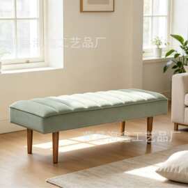 现代简约绒布卧室床尾凳入户玄关换鞋凳试衣凳沙发脚踏床尾榻长条