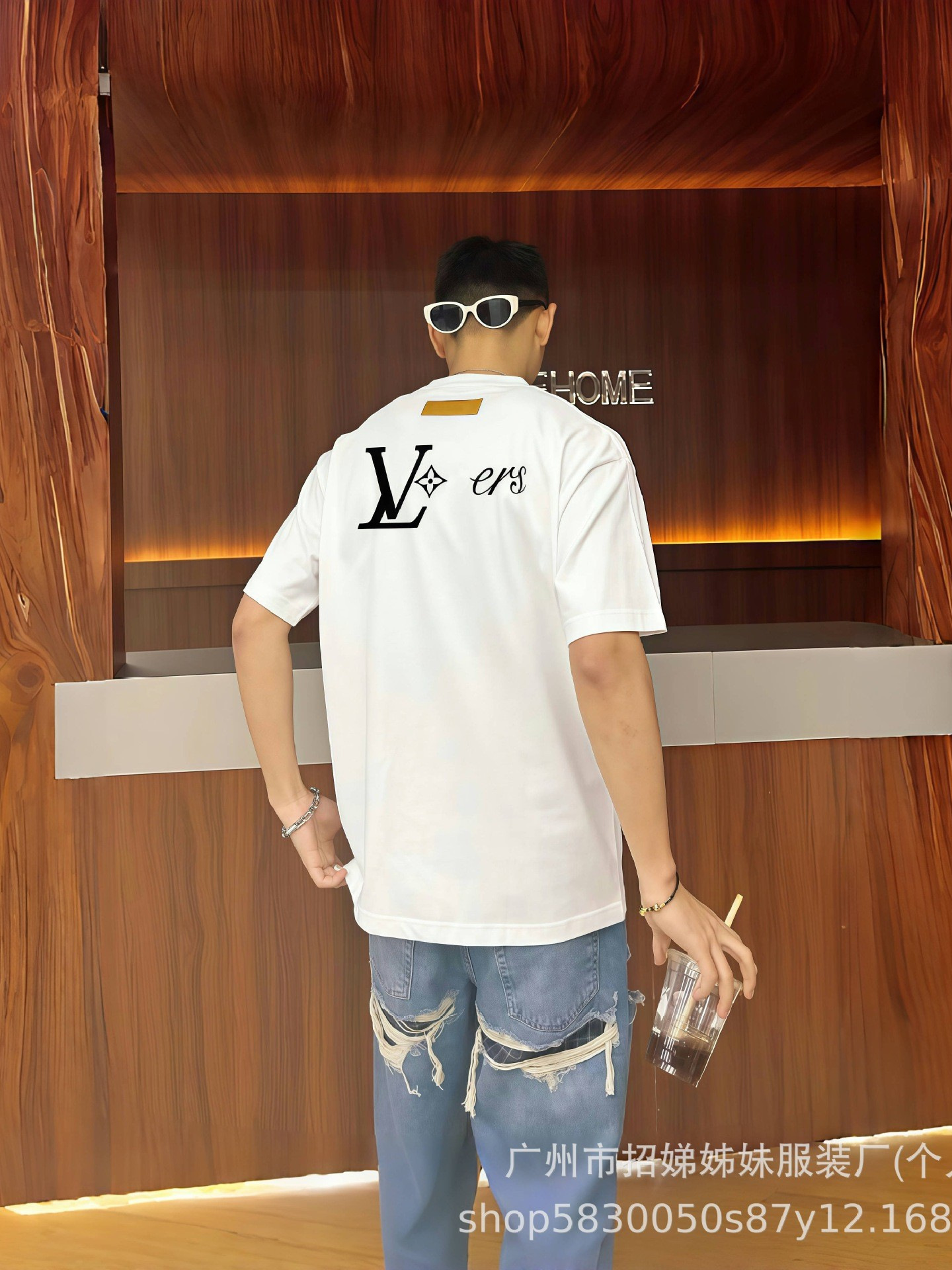 ロバ家高バージョンL家25新社員限定半袖tシャツ潮牌アルファベットプリント男女モデルゆるい半袖