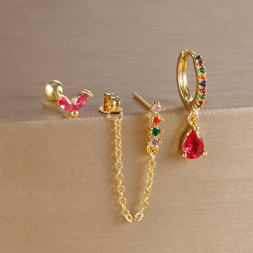 8g Weight Copper Ear Needle Material Drop Earrings, Ear Studs Classification 1 Set Quantity Holiday, Daily Occasion Copper Material Geometric Pattern All Seasons Season Women's Gender Polished Finish Elegant, Sweet, Classic Style Style 1 Set Elegant Sweet Classic Style Geometric Copper Drop Earrings Ear Studs 8