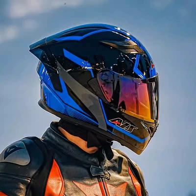 Motosiklet kaskı (dəbilqə) — plus size Safety Helmet 3C - blue-ant-symphony-red-common-day-and-night-20-expensive-m