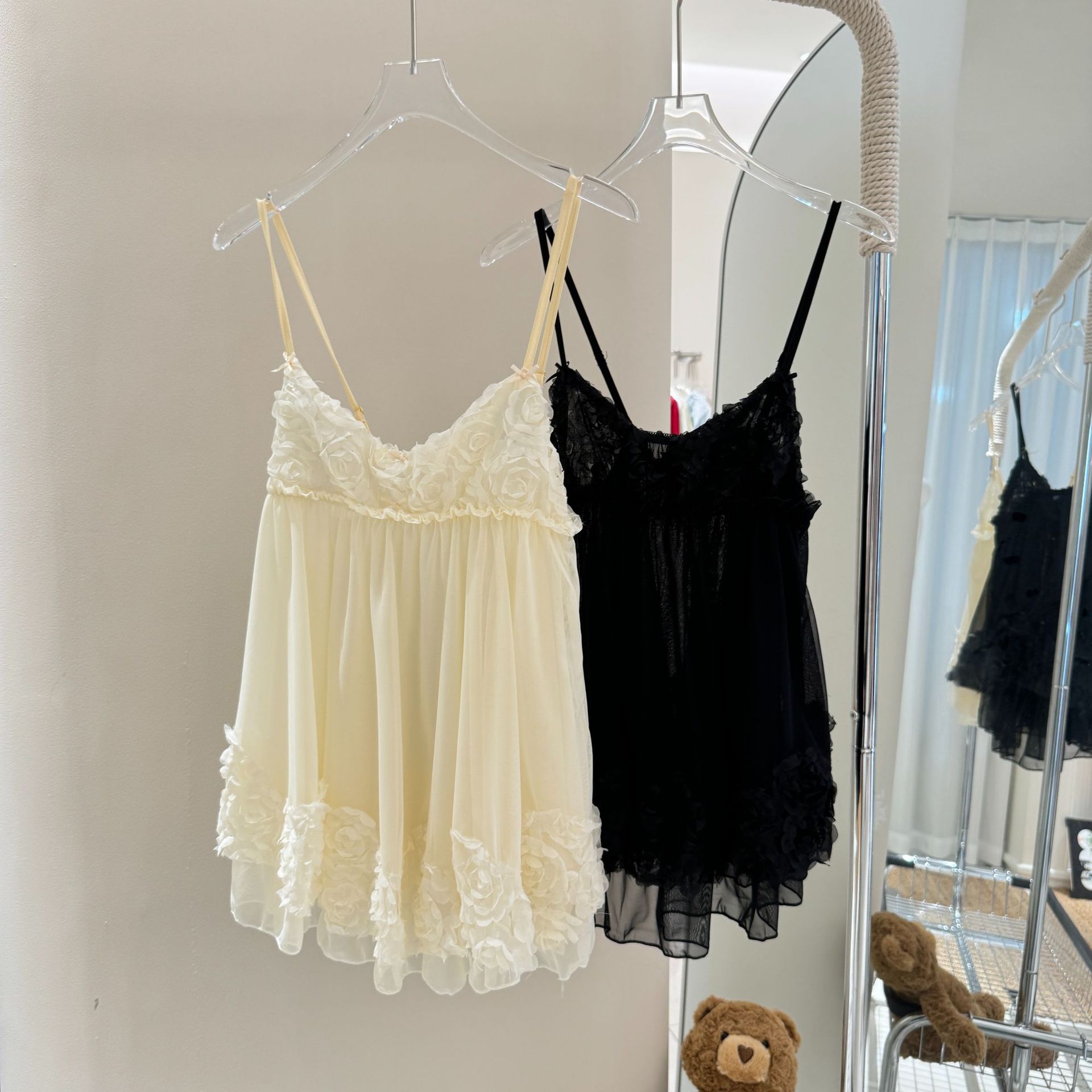 New Suspender Nightgown, Cute and Sweet Lace Mesh, Sexy Dressing Gown, Palace Princess Style Fairy Pajamas, Home Clothes