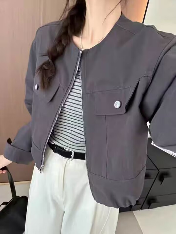 高端25春秋新款韩版宽松显瘦薄款短款外套+背心女小个子两件套潮|undefined