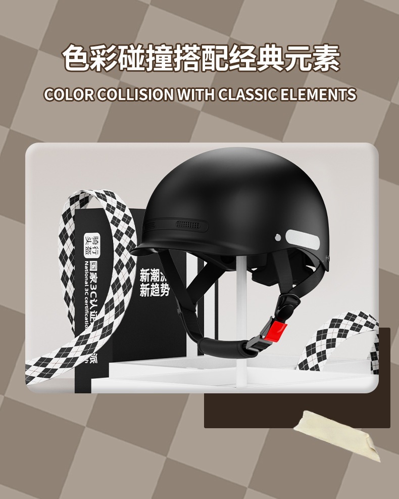 A3 New National Standard 3C Certified Electric Motorcycle Helmet for Men and Women, Summer Half Helmet, Korean Electric Scooter All-Season Safety Helmet