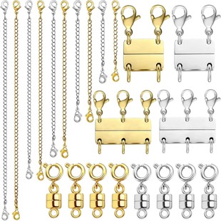 Cross-border hot sale 20 pc/set of magnet buckle DIY jewelry chain multi-model set box bracelet finishing magnetic buckle accessories