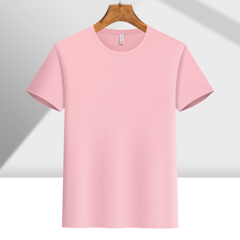 Camiseta de trabajo de alta gama, sin costuras, de nailon, con cuello redondo, manga corta, impresión de logotipo personalizado, uniforme de equipo para hombres y mujeres, bordado deportivo ejecutivo.