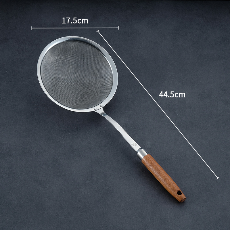 304 cucharas de acero inoxidable cucharas de cocina domésticas cucharas de pescado cucharas de cocina de mango largo gruesas cucharas de cocina de cocina de filtro de malla de filtro de aceite de cocina