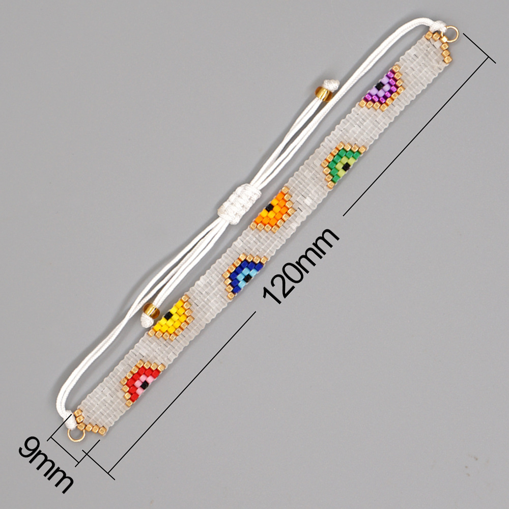 3g Weight Bracelets Classification Holiday Occasion Glass Material Geometric Pattern Women'S Gender Bohemian Style Bohemian Geometric Glass Bracelets 无