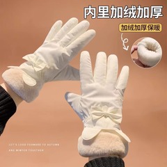 冬の女性スキー手袋にベルベットをつけて、車で電気自動車に乗ると、雨や雪を防ぐ防寒保温手袋に触れることができる