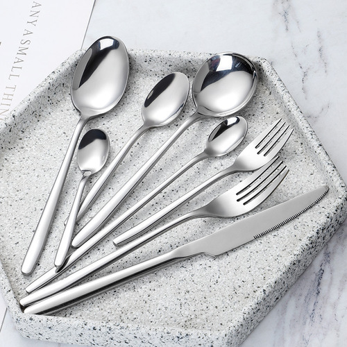 Stainless steel tableware creative high-end hotel steak knife and fork home dessert spoon fruit fork tableware set wholesale