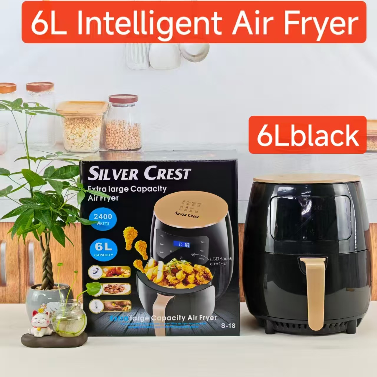 6L Air fryer 多功能智能触屏烤箱大容量空气炸锅电炸锅薯条机