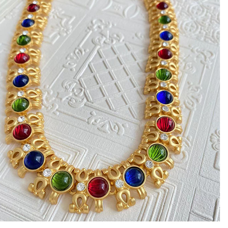 Retro Geometric Alloy glass Plating Womenu0027S Bracelets Necklace 1 Piece