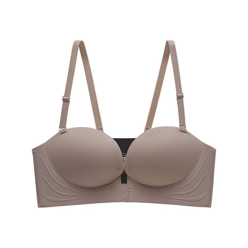 貧乳女性向けストラップレス下着、プッシュアップ＆拡大、滑り止めサスペンダースカート、特別な胸元ボタン、シームレスインビジブルブラ|undefined