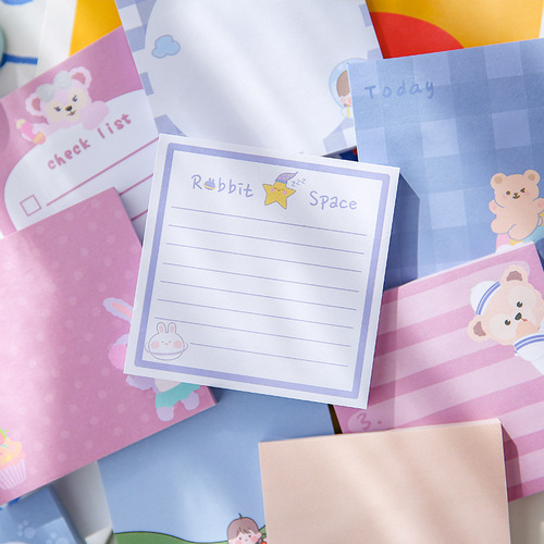 Korean ins post-it note cute cartoon girl student uses creative tearable note self-adhesive mark hand account material
