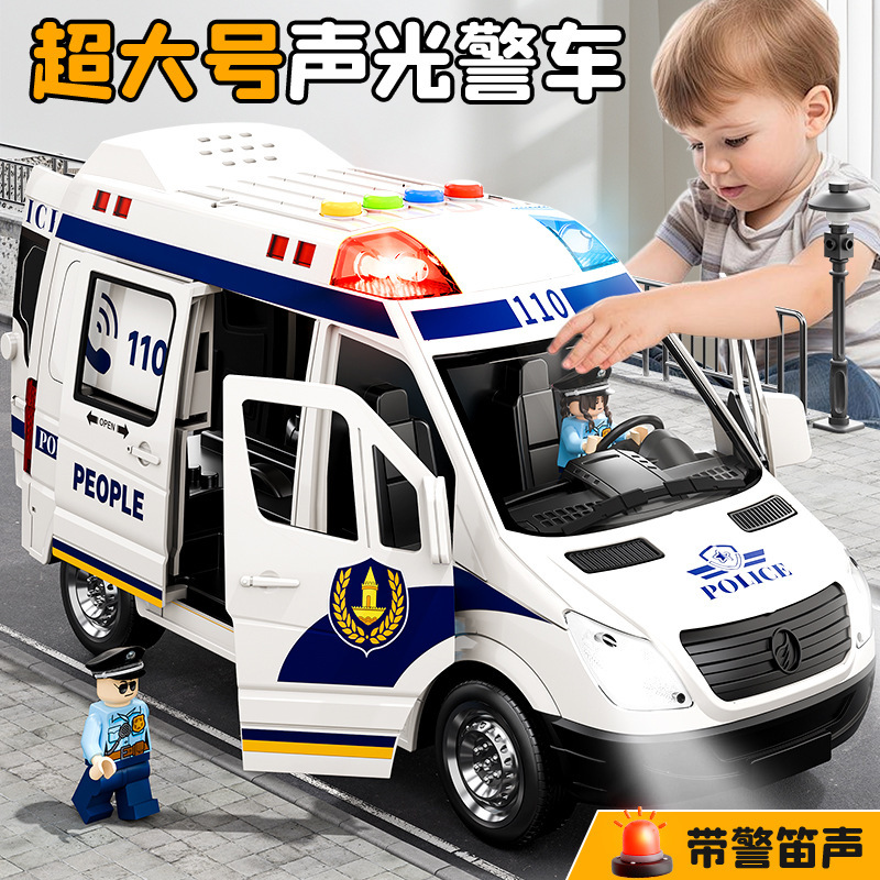 110 Children's Off-Road Police Car Toy Multi-Door Opening Simulation Oversized Police Vehicle Model Car for Boys Aged 3