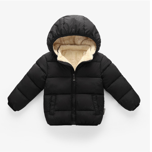 Wholesale  Winter Children's Cotton Jacket, Fleece-lined and Thickened, Baby Hooded Coat for Boys and Girls, Medium and Small Size Children's Down Jackets