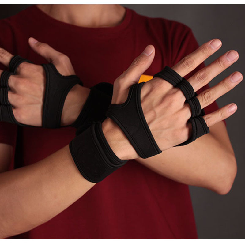 Cross-border fitness gloves for men and women, particle palm wrist guards, half-finger gloves, pressurized equipment, weightlifting yoga sports gloves