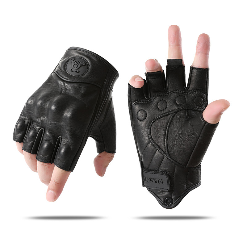 Riding Gloves With Protective Shell - Motorcycle, Dirt Bike, Bicycle Gloves, Advanced Lambskin, Anti-Slip, Wear-Resistant, Half / Full Finger Gloves_desvips.com