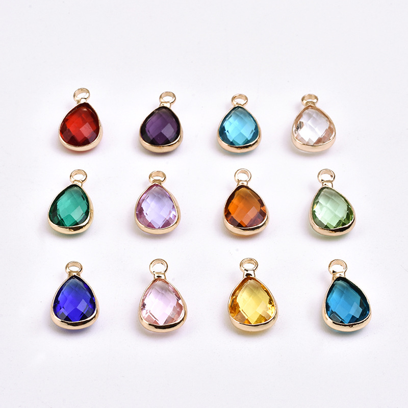 1g Weight Pendant Jewelry Making Type 8 * 14mm Jewelry Making Size Glass, Birthstone Inlay Material DIY Jewelry Accessories Classification 1 Piece Quantity Copper Material Water Droplets Pattern Inlay Design Casual, Simple Style Style 1 Piece 8 * 14mm Copper Glass Birthstone Water Droplets Pendant 2
