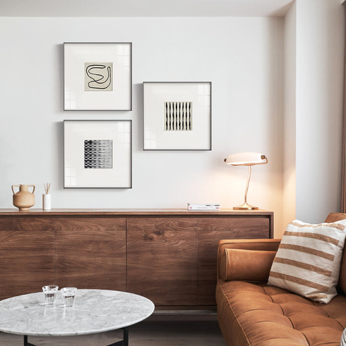 Nordic Style Wabi-Sabi Abstract Black and White Gray Living Room Decor Art Retro Literary Wall Hanging Entrance Wall Art