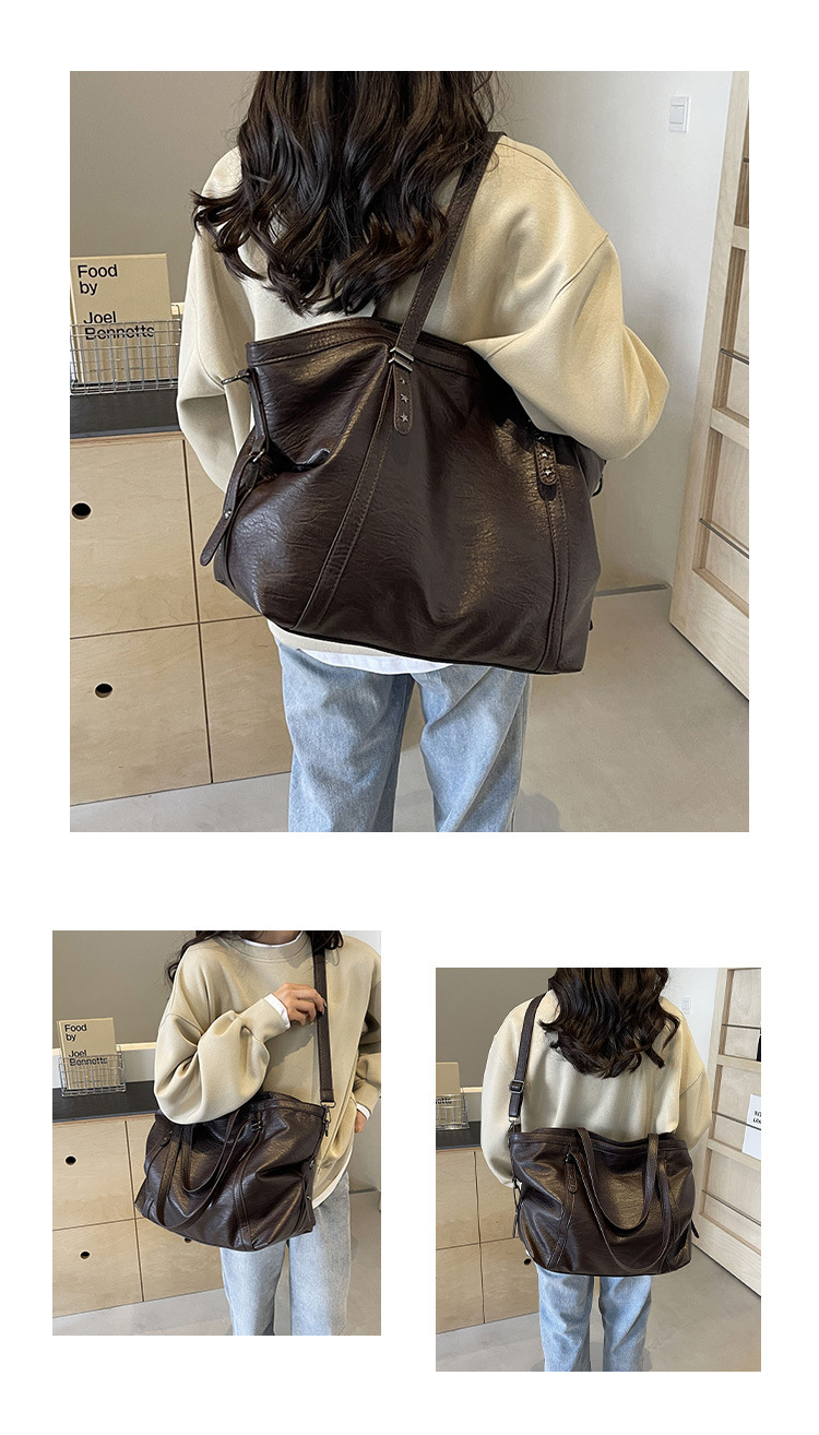 Cross-border large-capacity tote bag for women 2024 New style fashionable single-shoulder bag, retro simple casual crossbody bag for women undefined