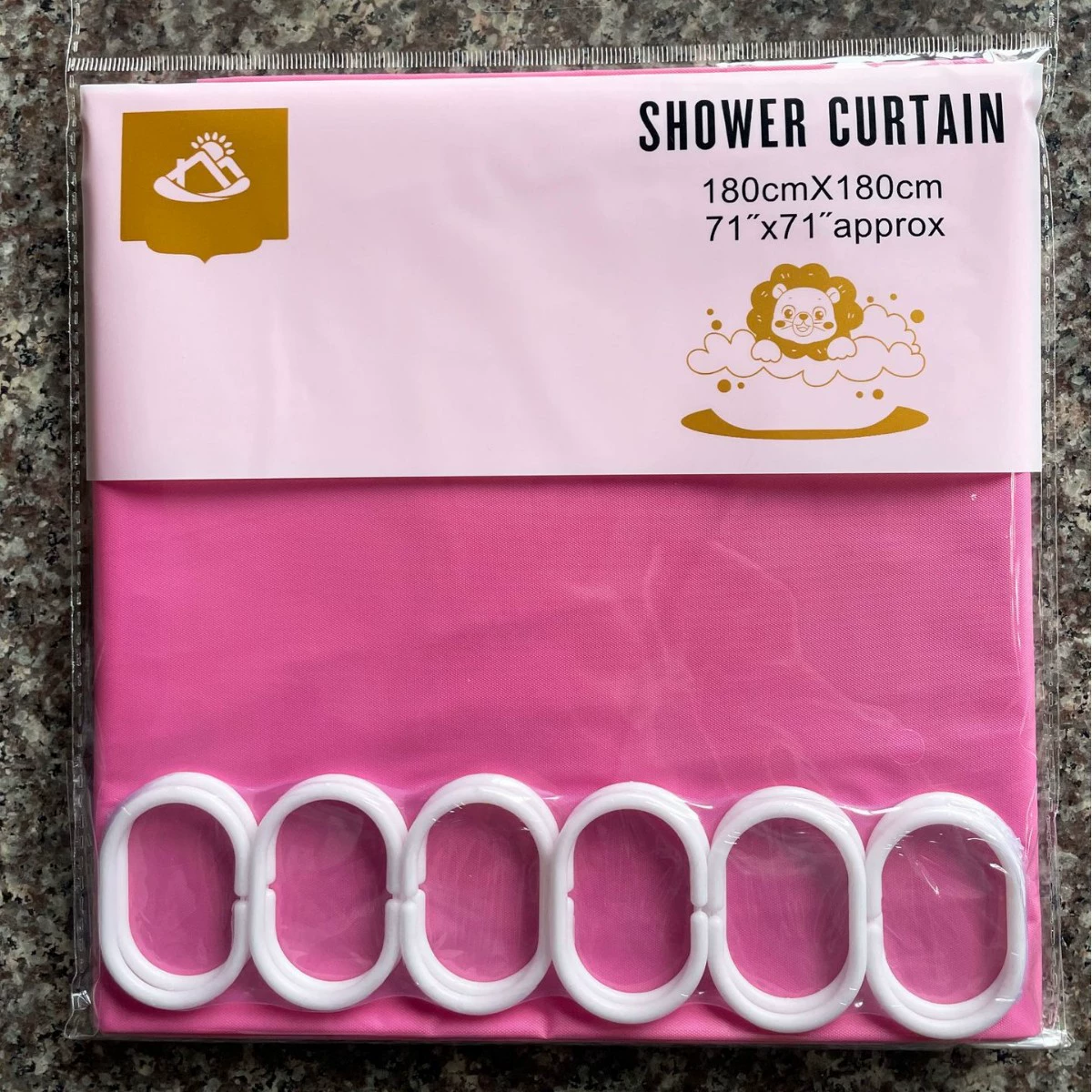 Waterproof Shower Curtain, Solid Design, Increased Thickness, 180×180 cm, Multi-Color