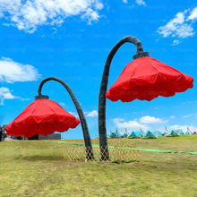 网红感应花互动道具定制摆件气模声控自动开花路灯美陈开合花