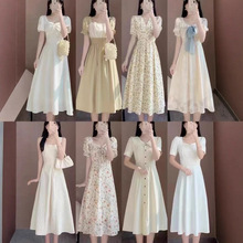 雪纺碎花连衣裙女2025夏季新款甜美法式森系初恋少女风显瘦连衣裙