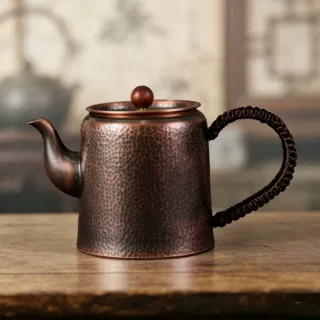 手工纯铜茶壶紫铜烧水壶泡茶煮电陶炉中式复古大容量户外围炉铜器