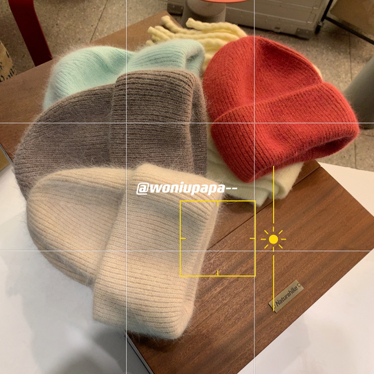 Õrn piim Fufu~Küüliku villavillane naiste kootud terava otsaga talvemüts_voghion.com