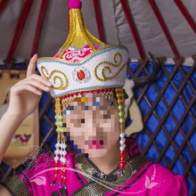 新款蒙古族女帽 蒙古舞演出帽子蒙古族袍配饰蒙古族头饰蒙族新娘
