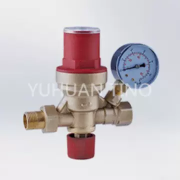 卡套可调节黄铜安全减压阀自动内螺纹阀门黄铜水DN25带表减压阀