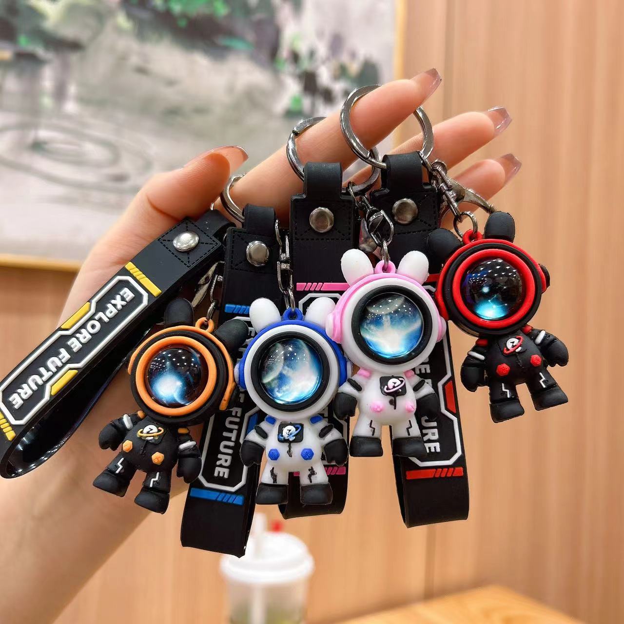 Viaje creativo transfronterizo, muñeca de cielo estrellado, llavero de astronauta, colgante de bolso, decoración de coche, regalo de evento