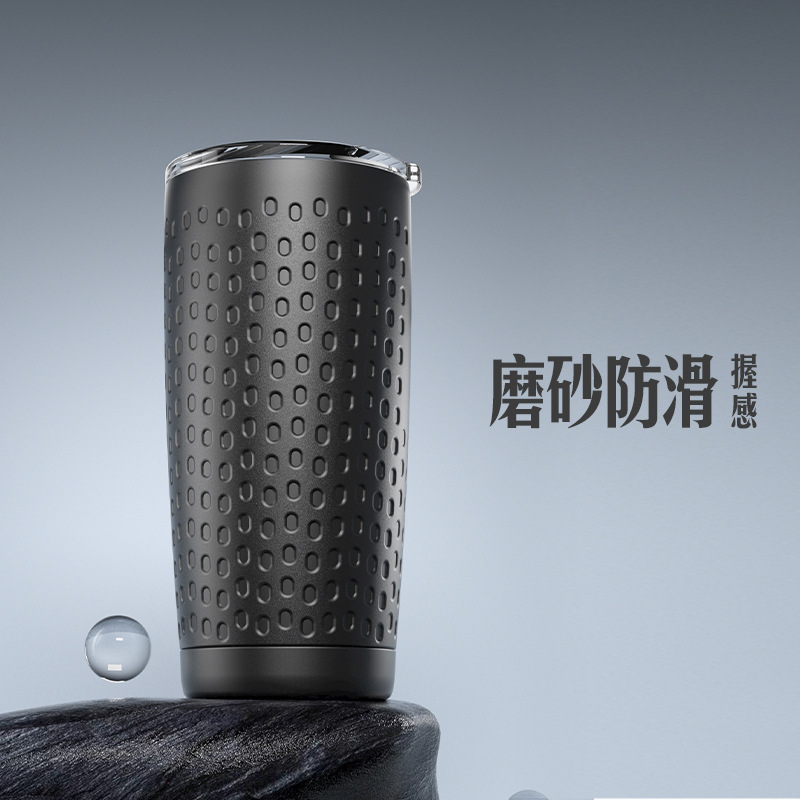 Hogar 304 taza de vacío portátil de acero inoxidable taza de coche de doble capa esmerilado antideslizante taza de agua simple fábrica al por mayor