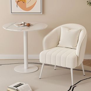 Extremely Simple Sofa Seat, Cream Style Leisure Chair, Balcony Bedroom, Hotel Reception, Negotiation and Rest, Cashmere