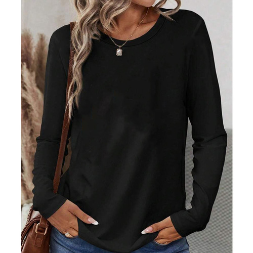 DCX01temuTIKTOK Western and Eastern Light Board 180g Round Neck Milk Silk Long Sleeve