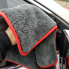 1200g Green Hair Monster Double Layer Coral Velvet Car Wash Towel Long Velvet Easy to Absorb Water Car Cleaning Rag Car Supplies Wholesale