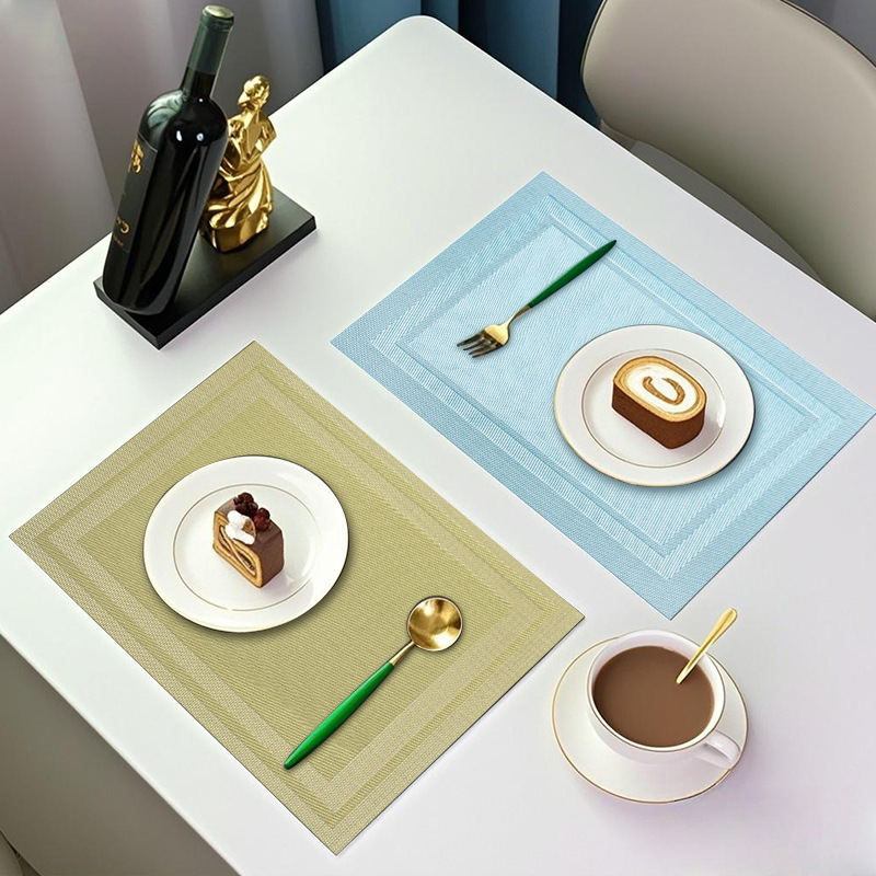 Ningxin Placemat Western Placemat Nordic Environmental Protection PVC Woven Double Frame Dining Table Insulation Mat Household Hotel Tableware Mat