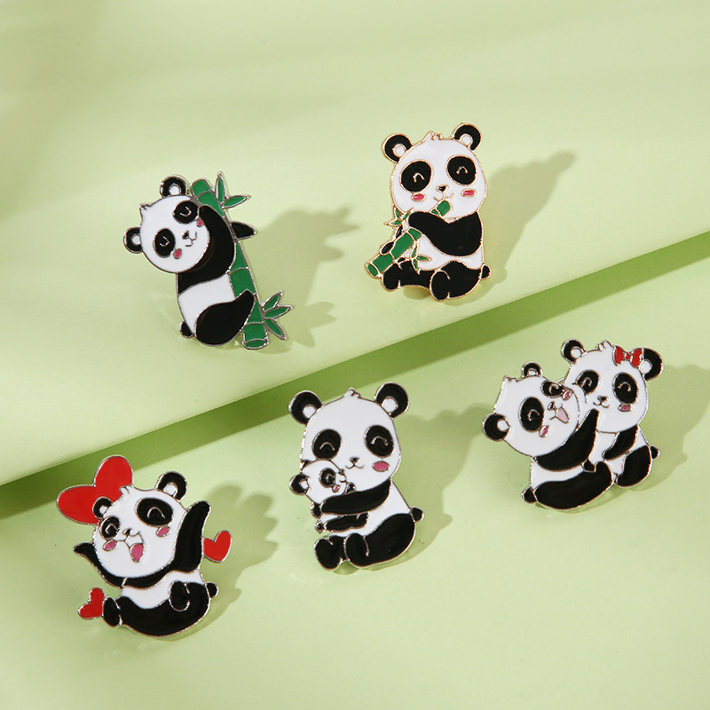Panda Brooch Chinese Style Animal National Trend Sports Meeting Commemorative Badge Cute Jewelry Creative Cartoon Badge Metal Panda Brooch Chinese Style Animal National Trend Sports Meeting Commemorative Badge Cute Jewelry Creative Cartoon Badge Metal