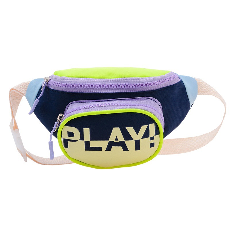 New children's waist bag boys and girls coin purse fashion contrast color messenger bag simple personalized accessories small bag wholesale