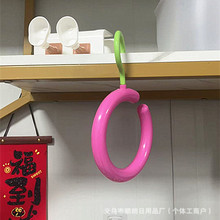 塑料挂钩多功能可旋转免打孔围巾帽子包包挂架圆形丝巾展示架子