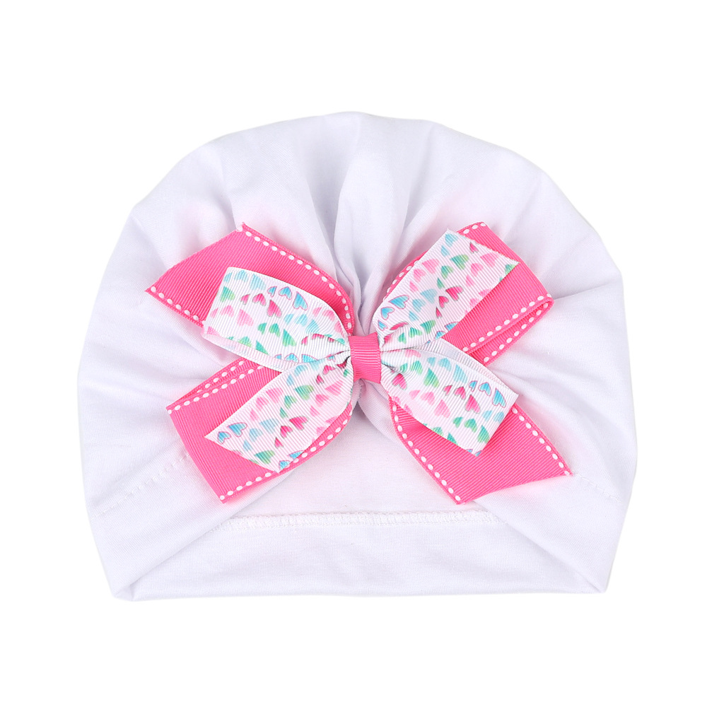 Children Unisex Cute Bow Knot Printing Baby Hat display picture 8