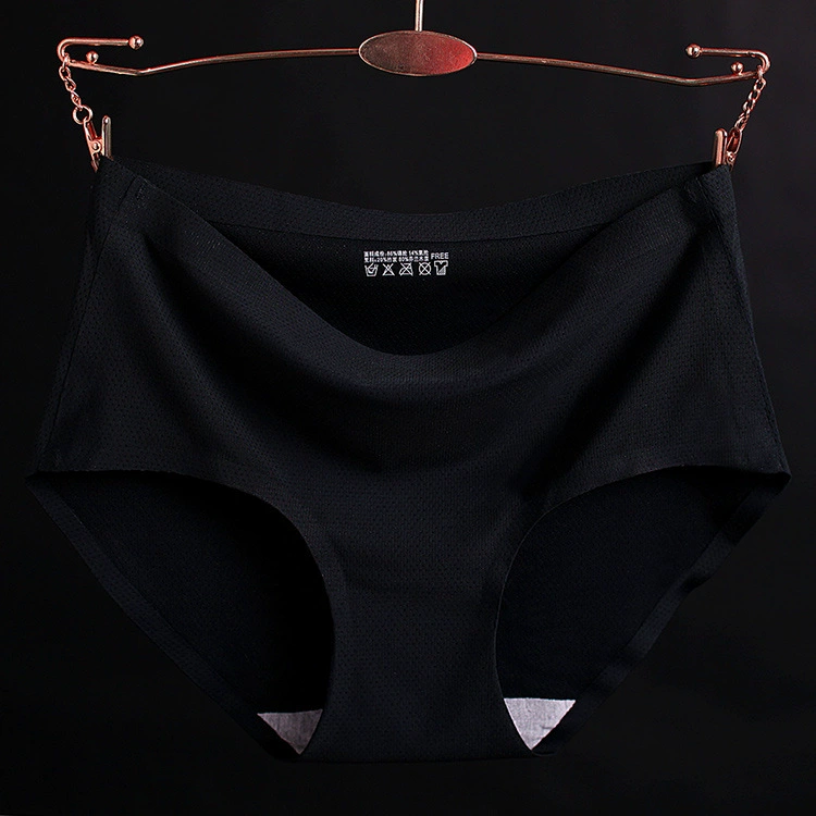 Цельный без сетки ледяной шелк, дышащие женские трусы Mark, полые сексуальные тонкие трусы на талии для женщин